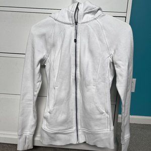 Lululemon White Scuba Zip-Up Sweatshirt